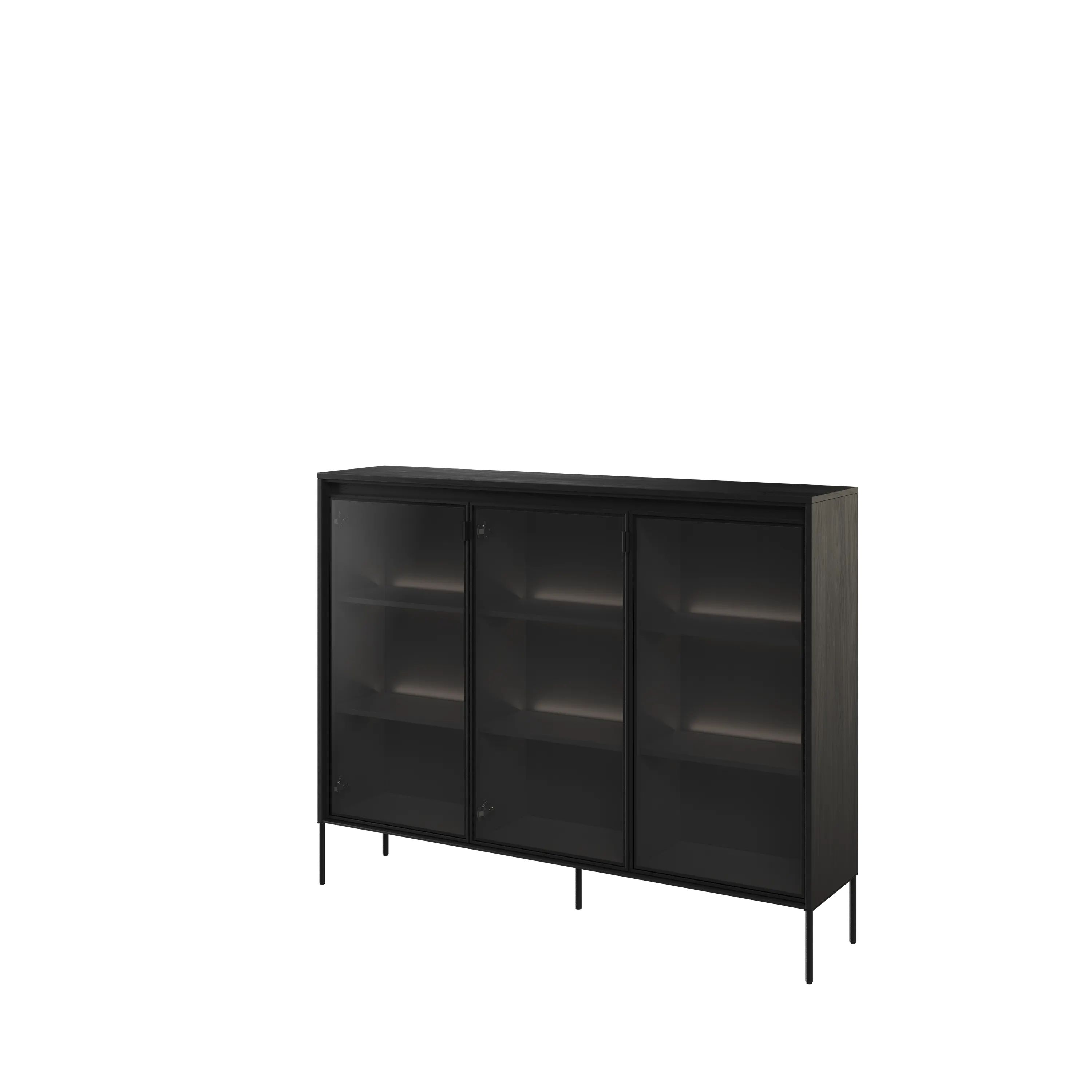 Niska witryna z oświetleniem TREND TR-08 3D czarna