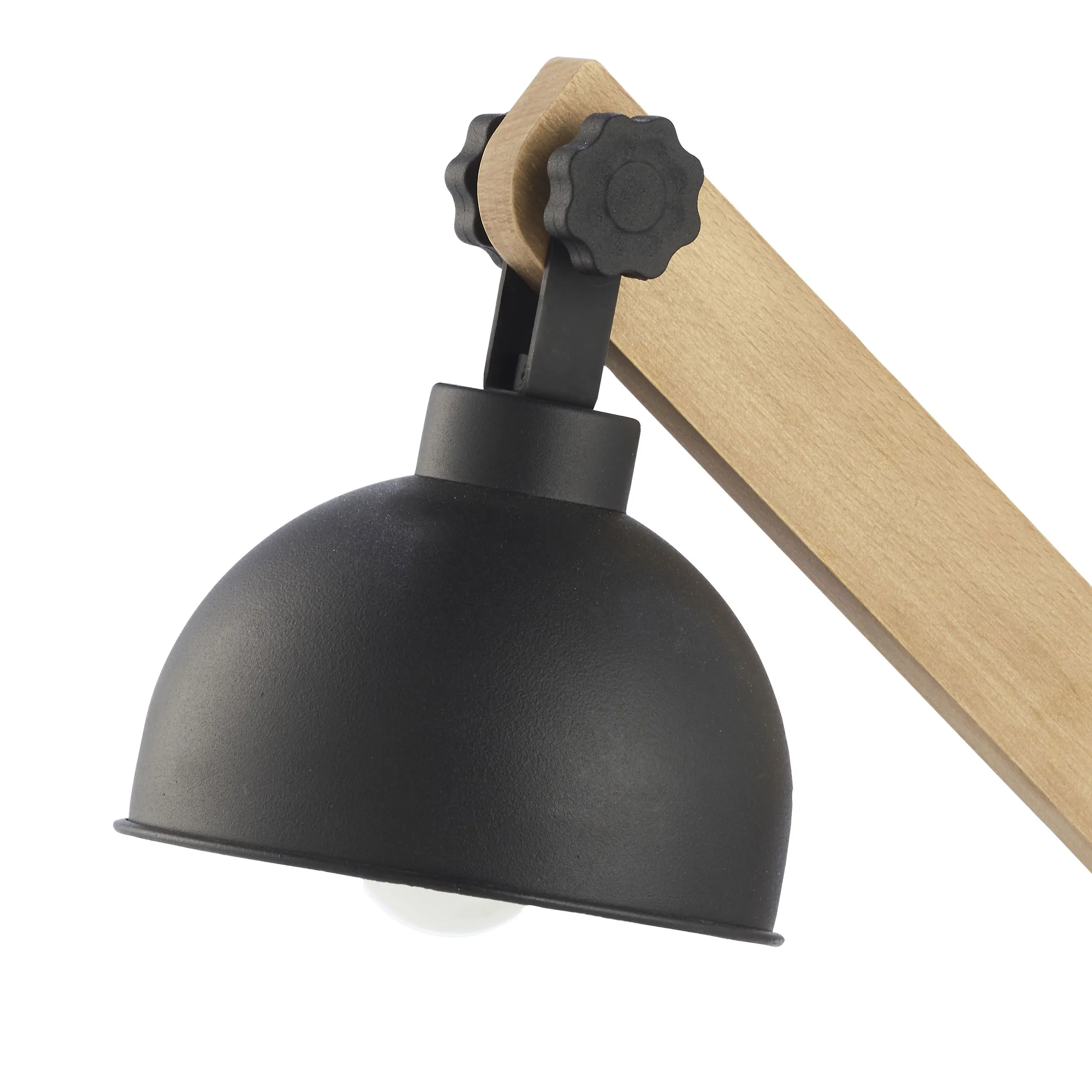 Lampka nocna OSLO czarna na drewnianym sosnowym ramieniu 50x36x16cm - TK_5021