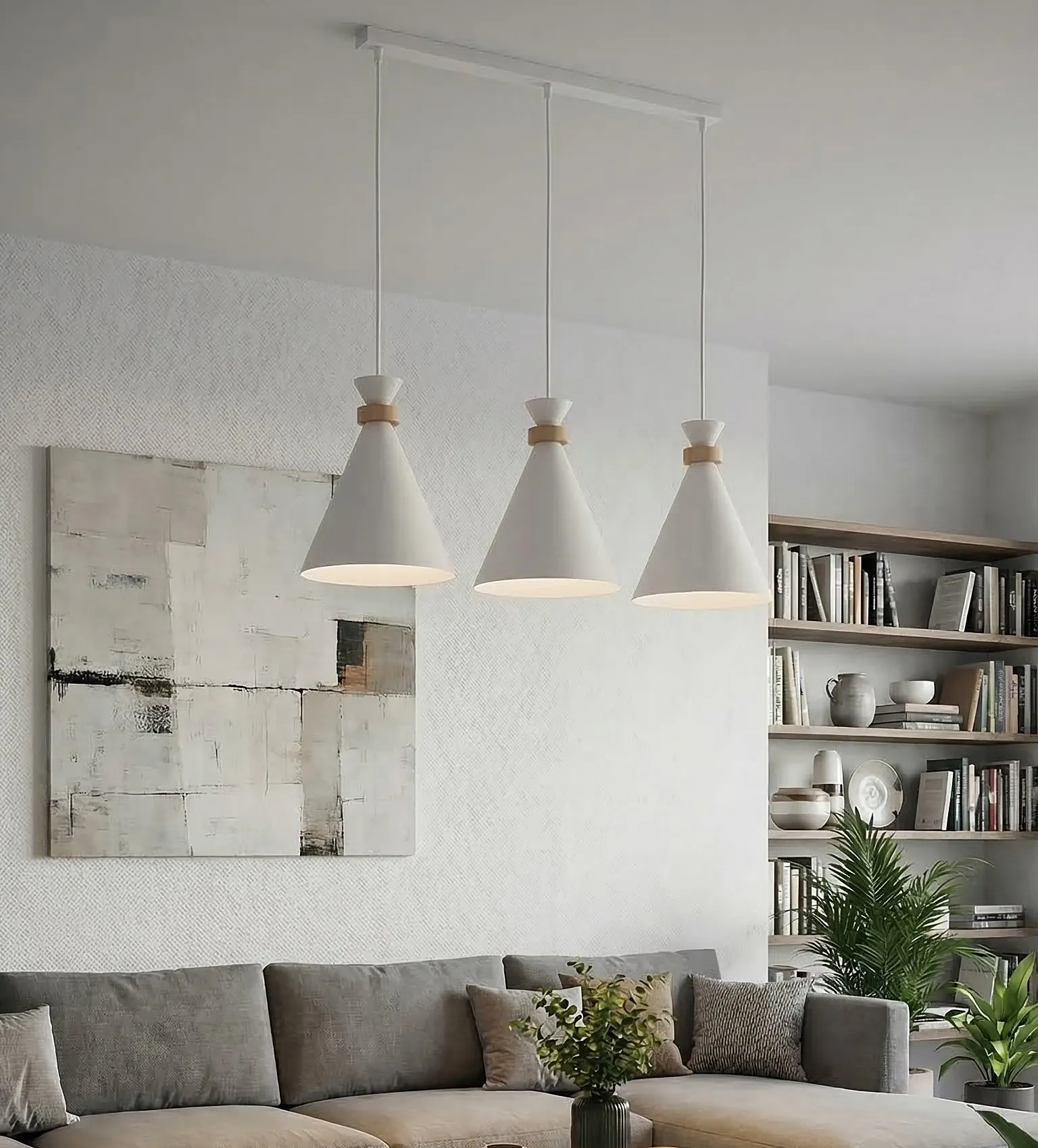 image lampa wisząca, trzy lampy, zestaw lamp wiszących, styl skandynawski?