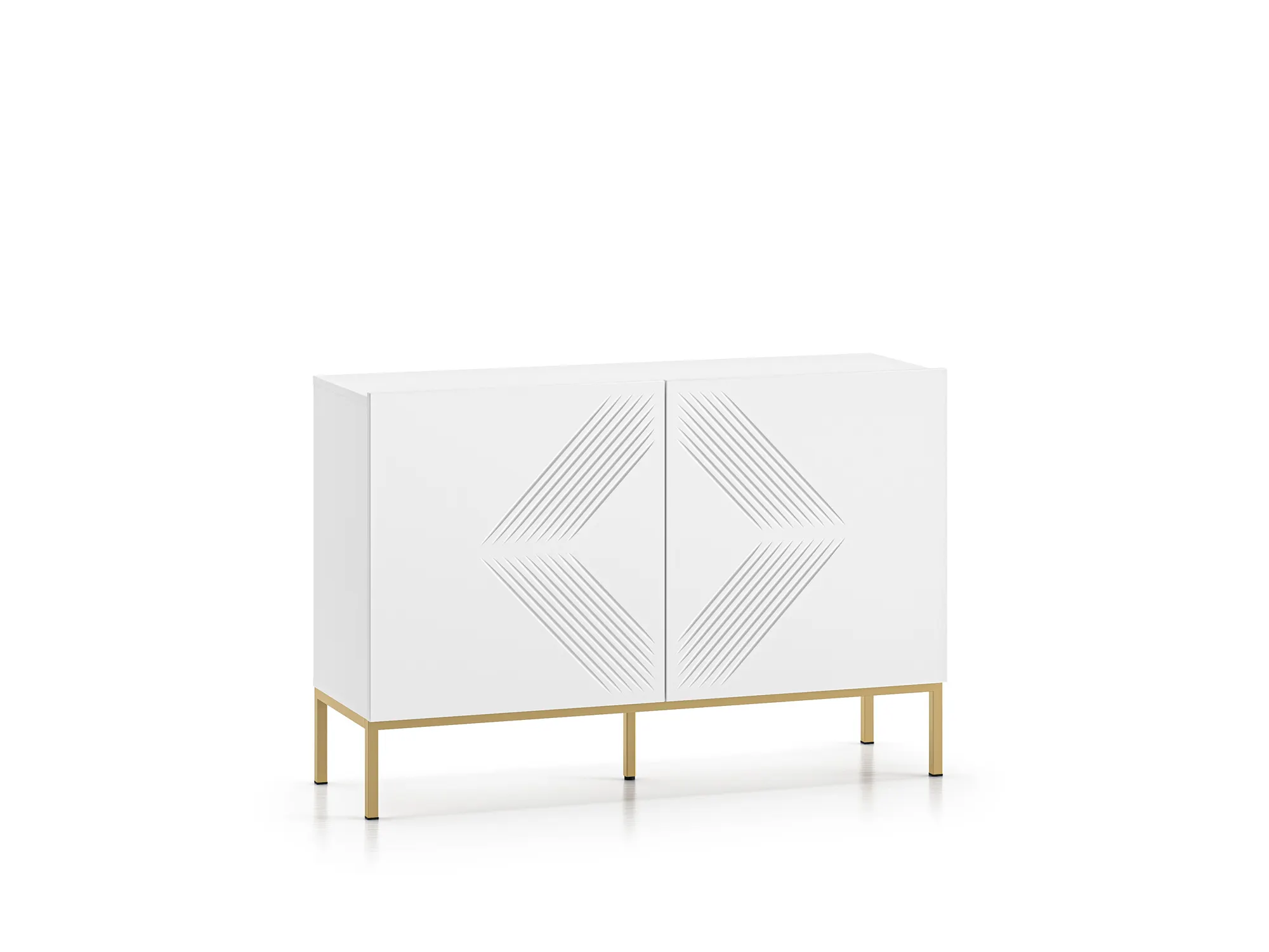 Komoda 2-drzwiowa CLEARING 03 biały alpejski, podstawa-złoty Komoda 2-drzwiowa CLEARING 03 biały alpejski, podstawa-złoty