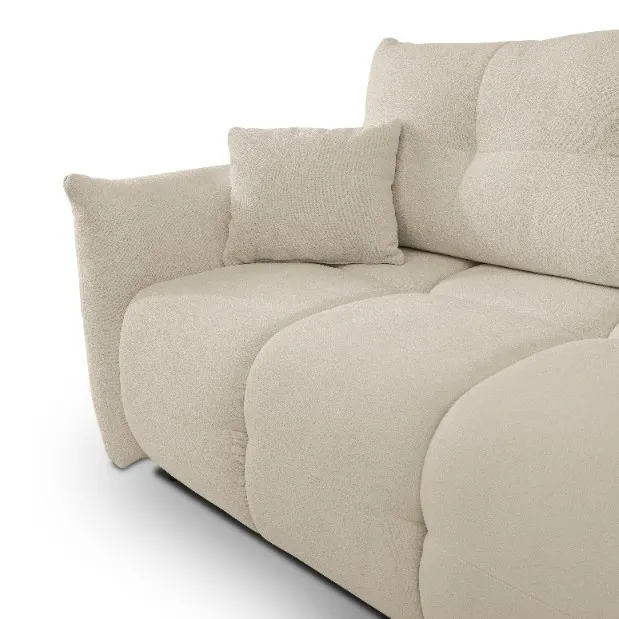 Narożnik rozkładany z pojemnikiem BASE SICURIO 257 cm L/P pikowany beżowy - BASE_NAR_SICURIO55