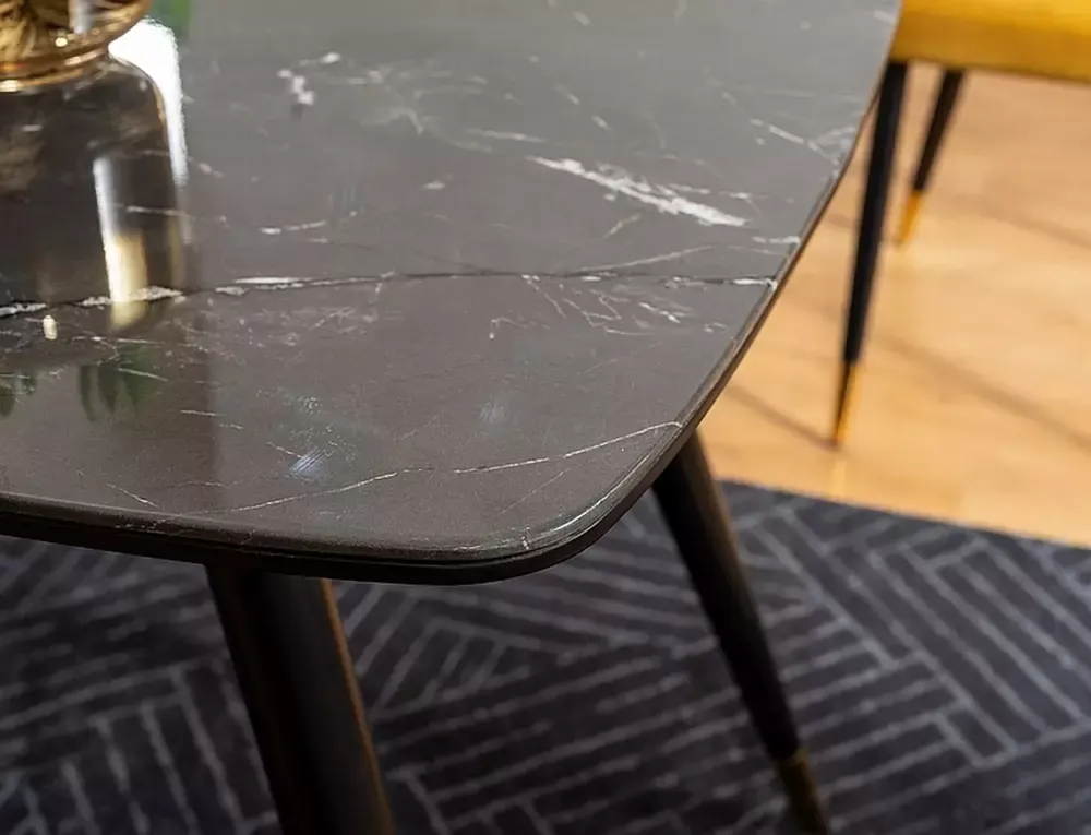 Stół CYRYL I 80x140 nowoczesny glamour, efekt kamienia Signal - CYRYLCC140