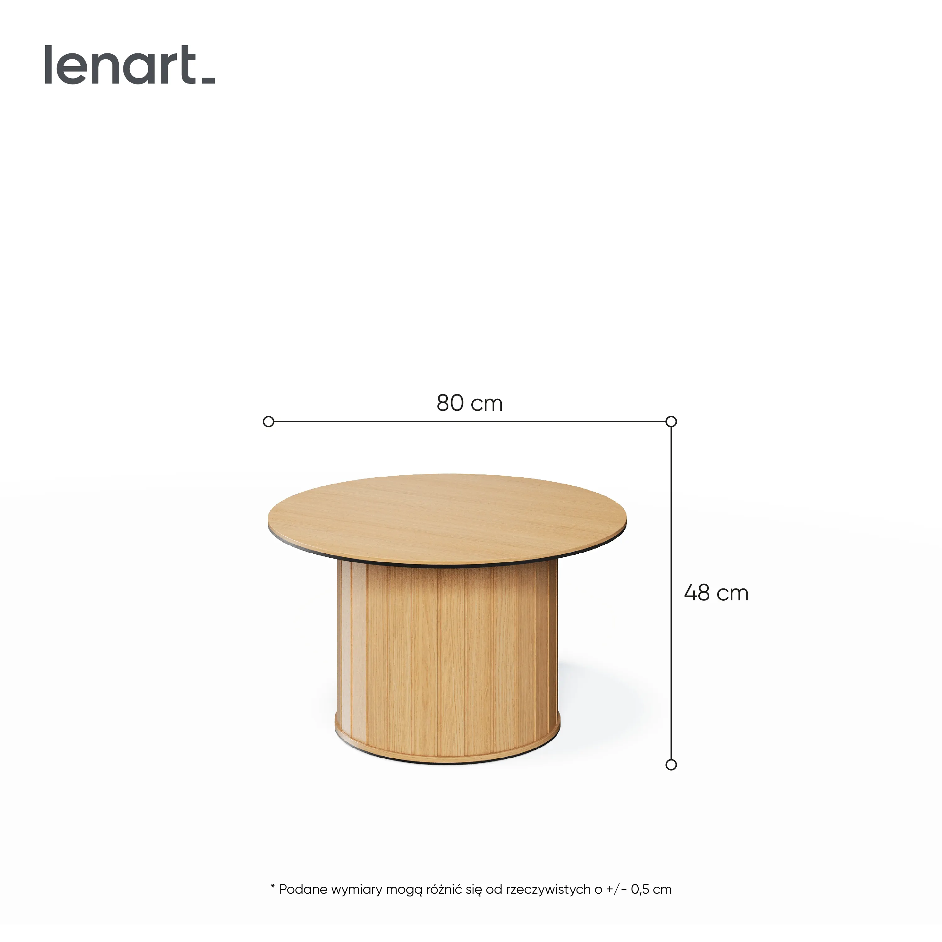 Stolik kawowy Rotto RT-08 80cm dąb vincenza/eukaliptus - RT8DE