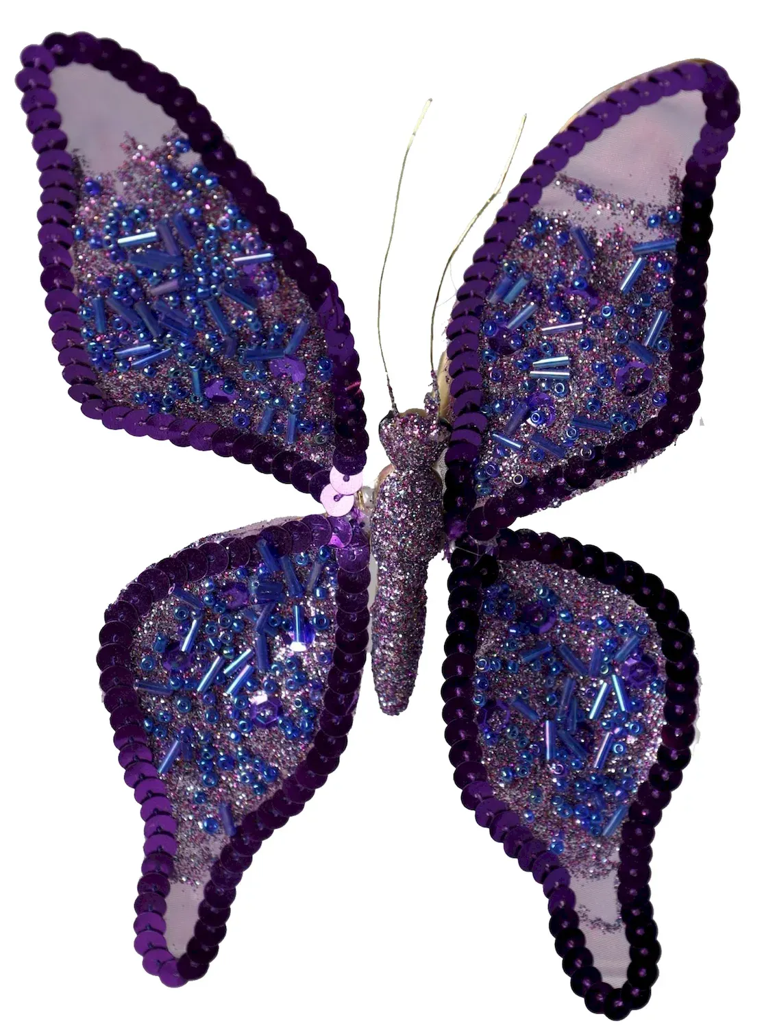 MOTYL na klipie z cekinami 2033 fioletowy MOTYL na klipie z cekinami 2033 fioletowy