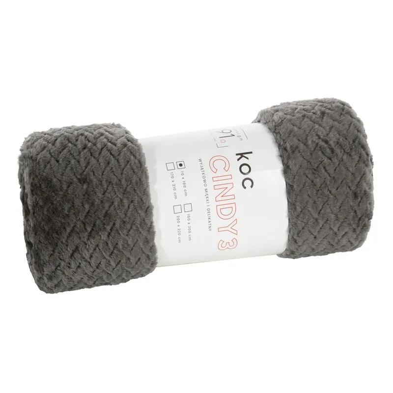 Koc trójwymiarowy D91 CINDY3 170X210 cm Grafitowy - EU_367308