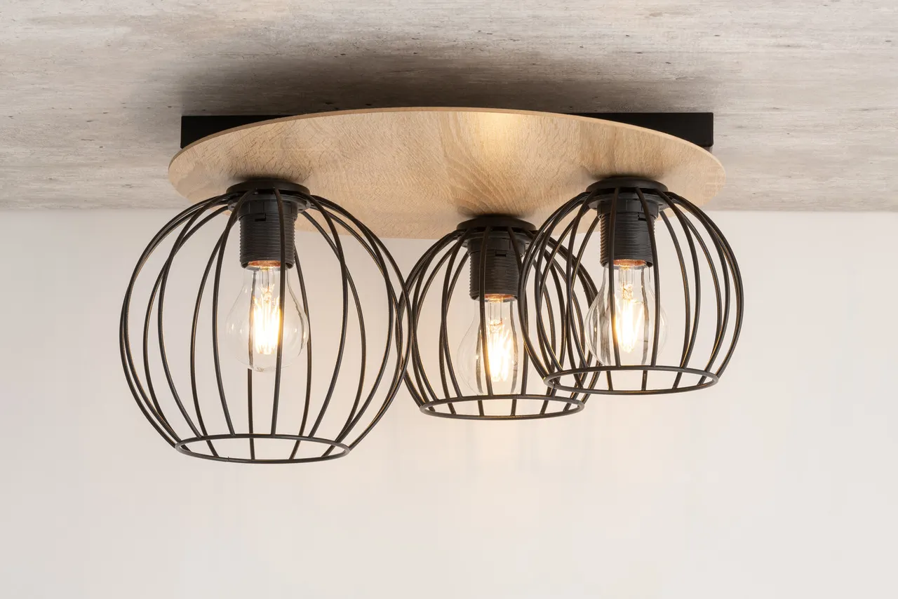 Lampa sufitowa/plafon CYBER 3 okrągły brązowo-czarny - SI_32356