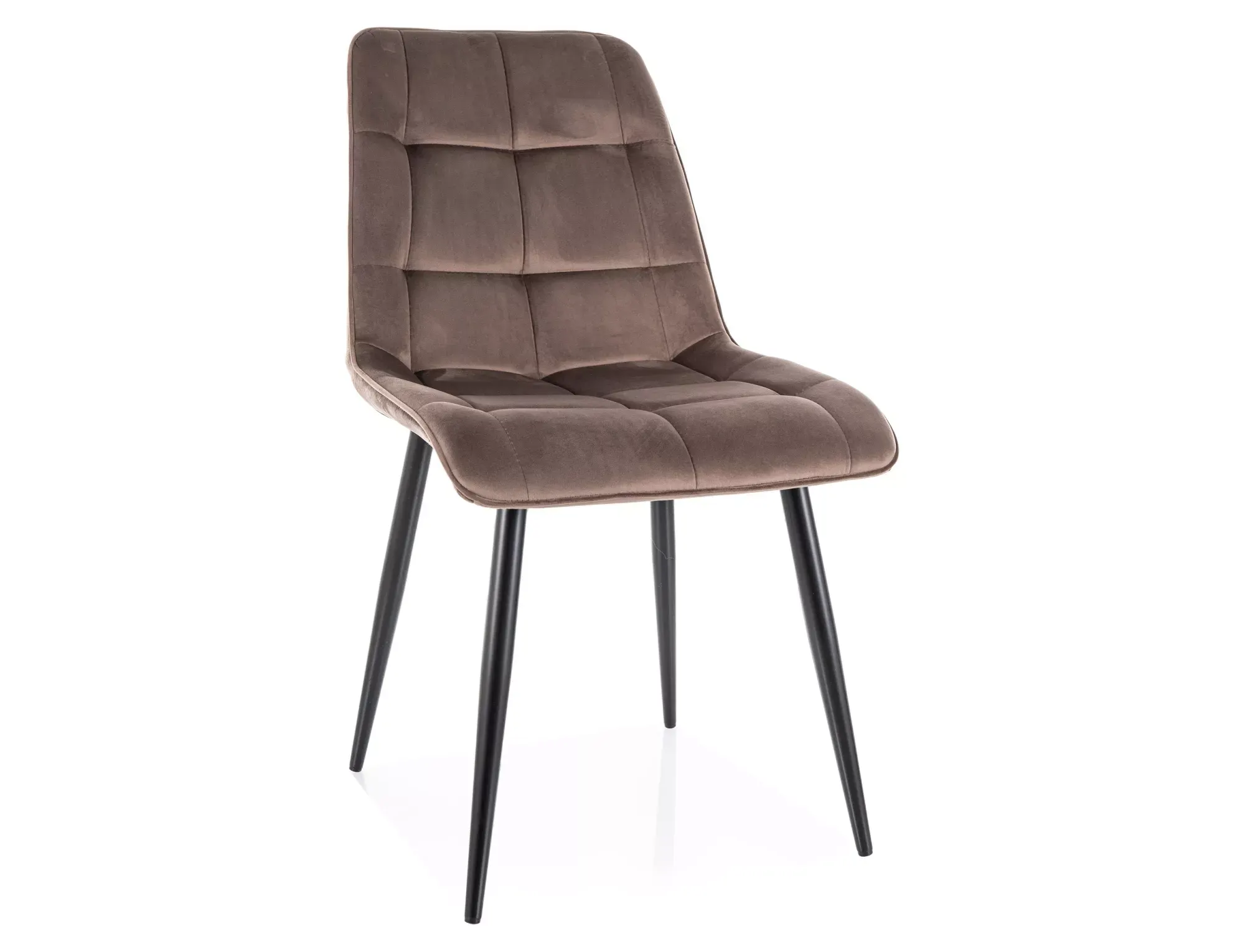 Krzesło jadalniane CHIC VELVET Bluvel 38 pikowane /czarne nogi Krzesło jadalniane CHIC VELVET Bluvel 38 pikowane /czarne nogi