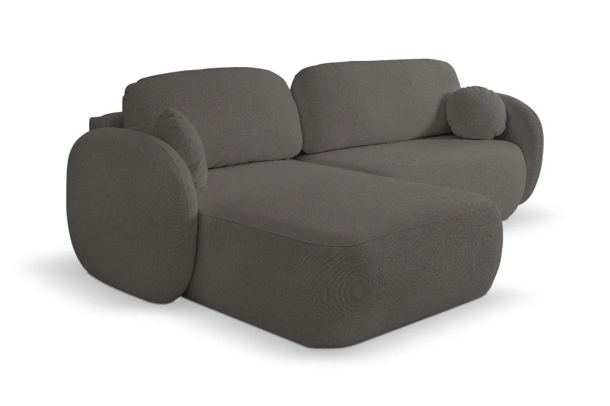 Narożnik rozkładany z pojemnikiem OLIO SICURIO 248 cm lewostronny grafitowy - OLIO_NAR_SICURIO80_L