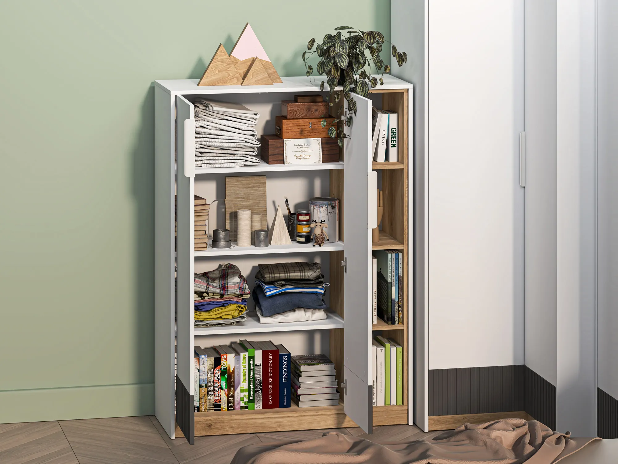 Komoda wysoka 2-drzwiowa TORINO 05 Biały, Castello, Grafit - 1TORI05-001