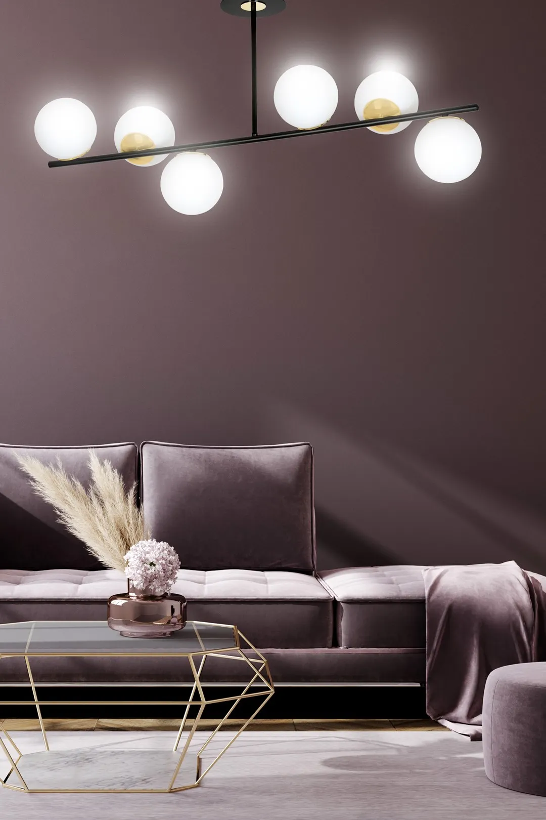 Lampa sufitowa FLOKI Czarny/Złoty 1022/6 - 1022/6