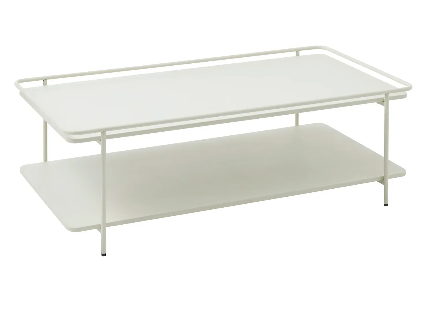 Stolik kawowy metalowy YUBA z półką 55x110 cm - złamana biel