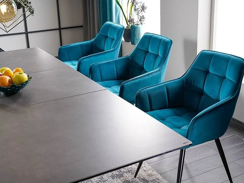 Krzesło LILIA VELVET Bluvel 85 aksamitne turkusowe - LILIAVCTU