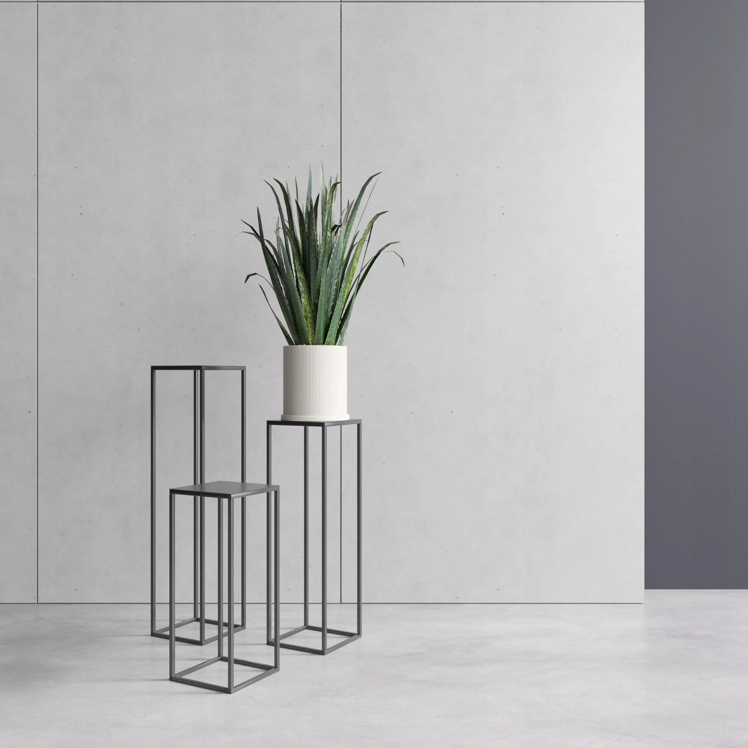 Kwietnik stojący metalowy EVRON S czarny - LD_TZ000087