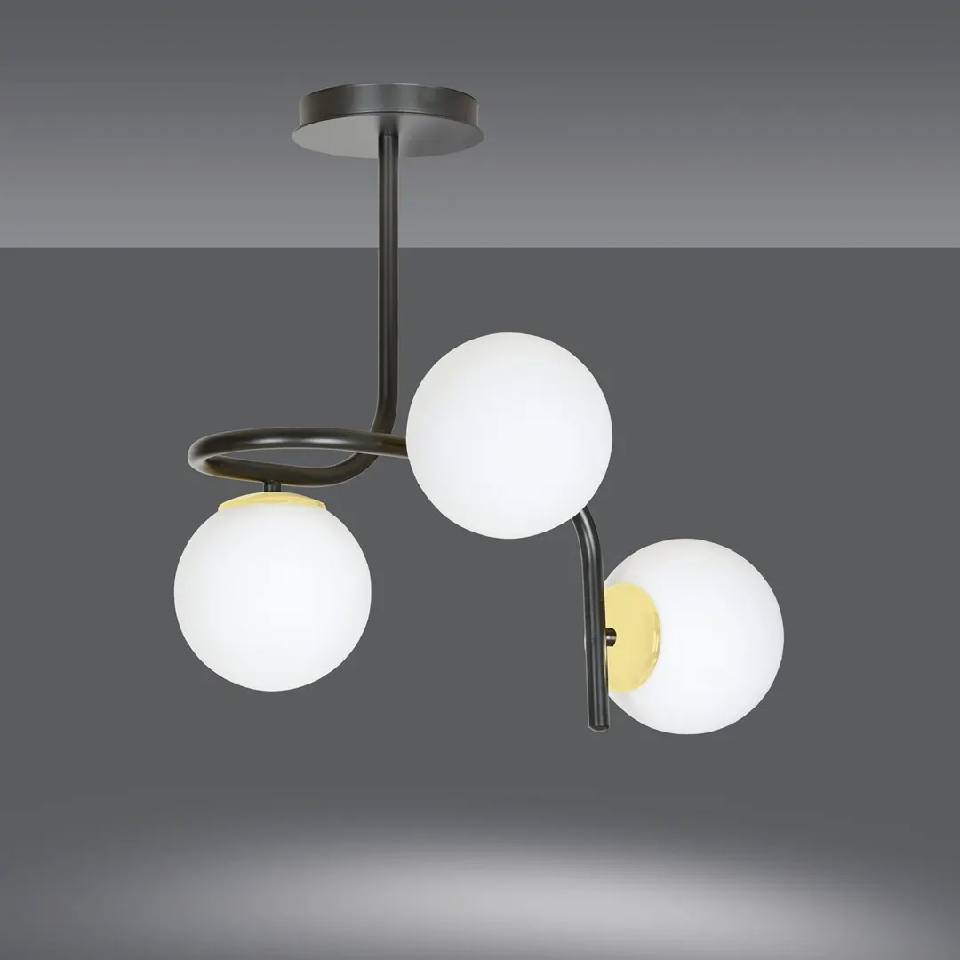 Lampa sufitowa RAGNAR Czarny/Złoty 1032/3 - 1032/3