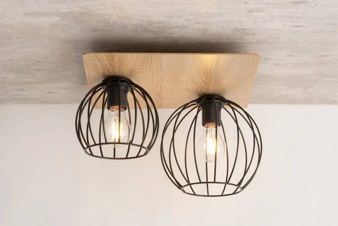 Lampa sufitowa/plafon CYBER 2 prostokąt brązowo-czarny - SI_32358