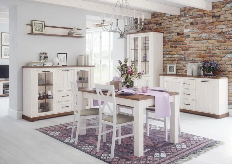 Stół COUNTRY 40 rozkładany dąb stiriling biały 76x90x140(177 lub 214)cm - TH-100-1028