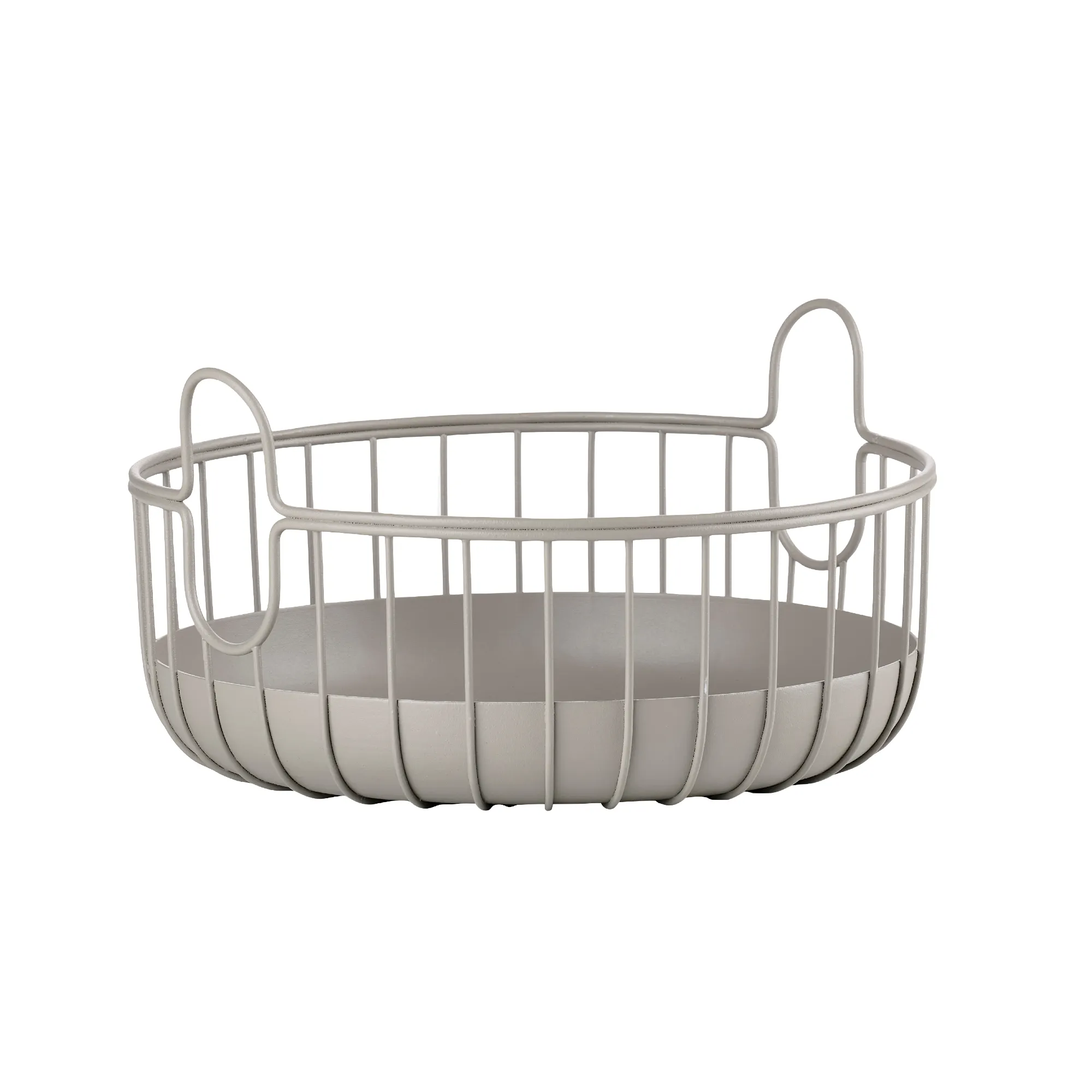 ZONE DENMARK Koszyk metalowy 22 x 8 cm, szaroszary kosz na stół, metalowy kosz, biały kolor, pełny kształt, wzór drutowy