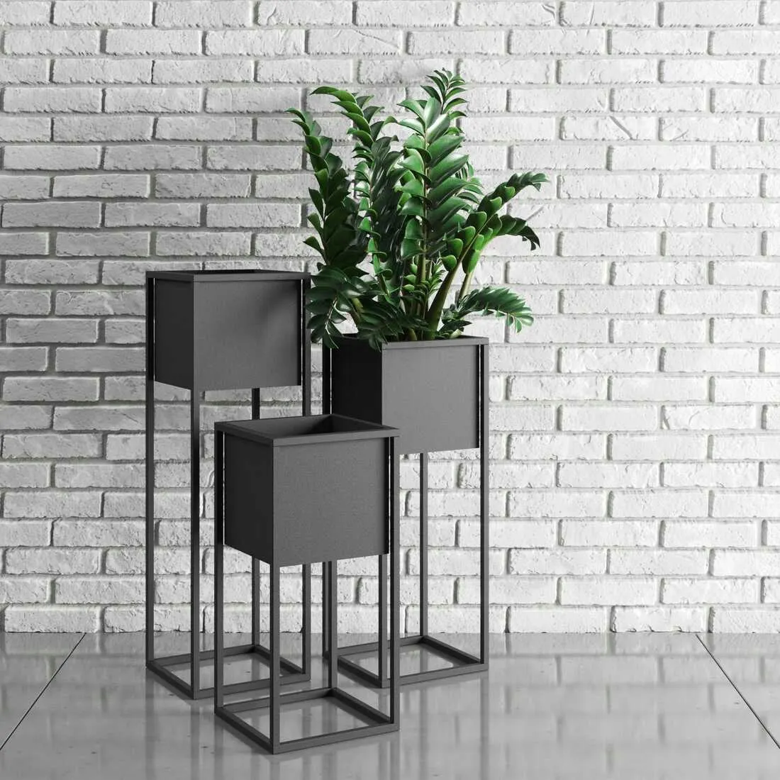 DONICZKA-osłonka na donice metalowa MONACO L czarna - LD_TZ000034