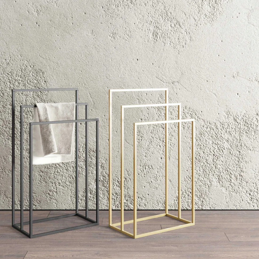 Stojak na ręczniki metalowy NANCY L czarny - LD_TZ000054