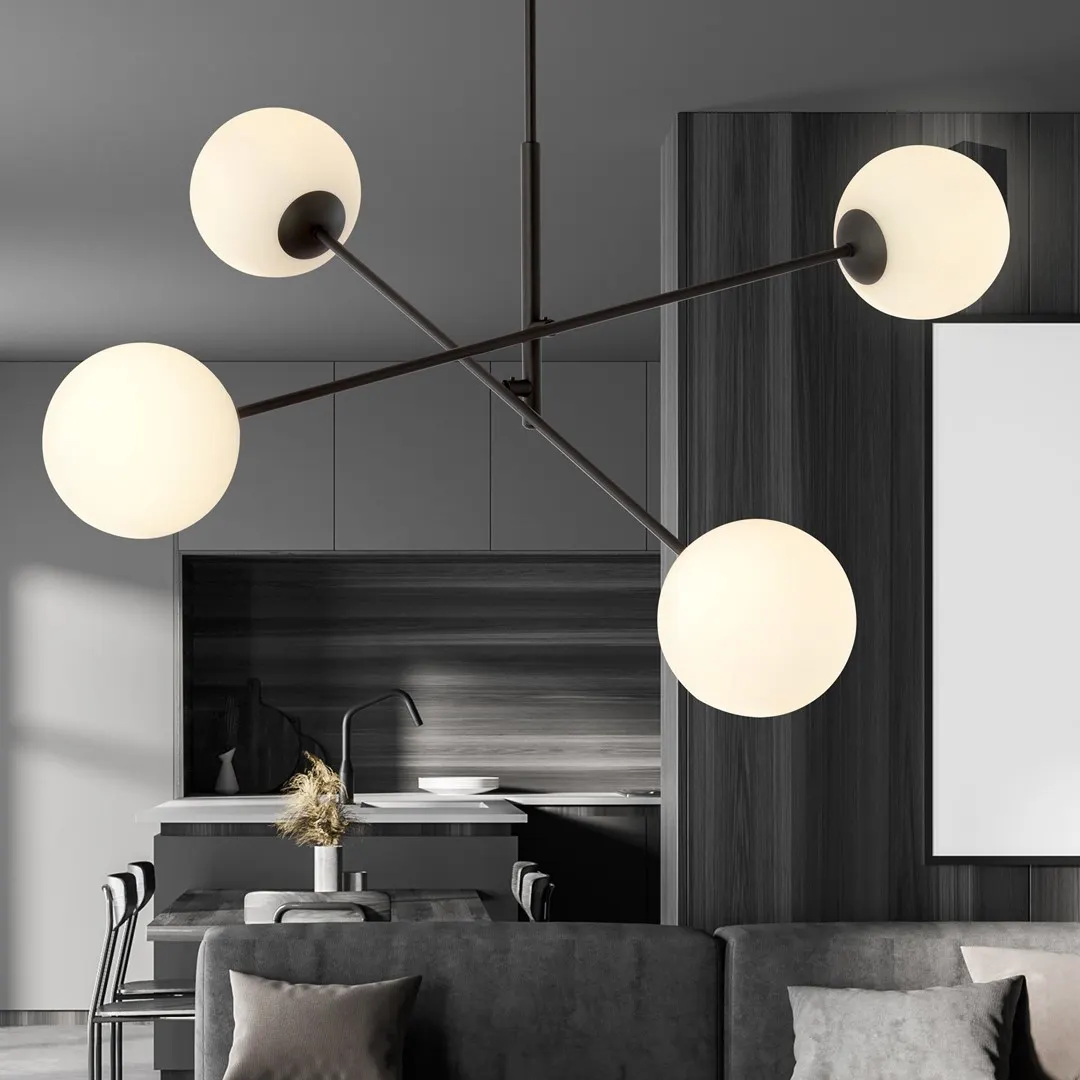 Lampa wisząca LINEAR 4 czarny biały — zdjęcie 5