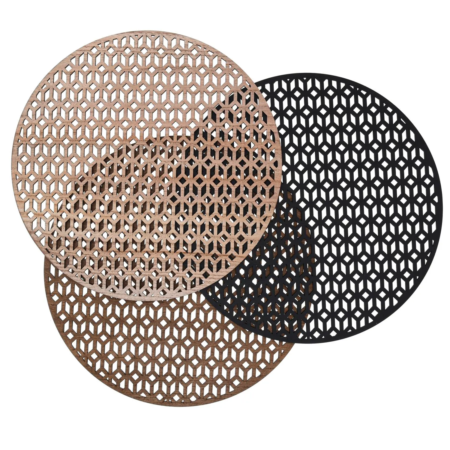 **materiał**: drewno, **kształt**: okrągłe, **kolor**: naturalny drewniany, **wzór**: geometryczny, **przeznaczenie**: podkład pod naczynia