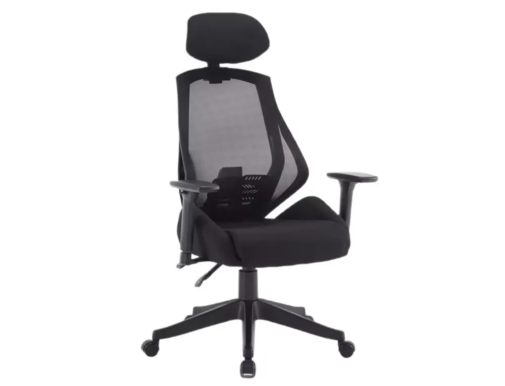 Fotel obrotowy, ergonomiczny Q-406 M z regulowanym zagłówkiem, podłokietnikami, czarny Signal