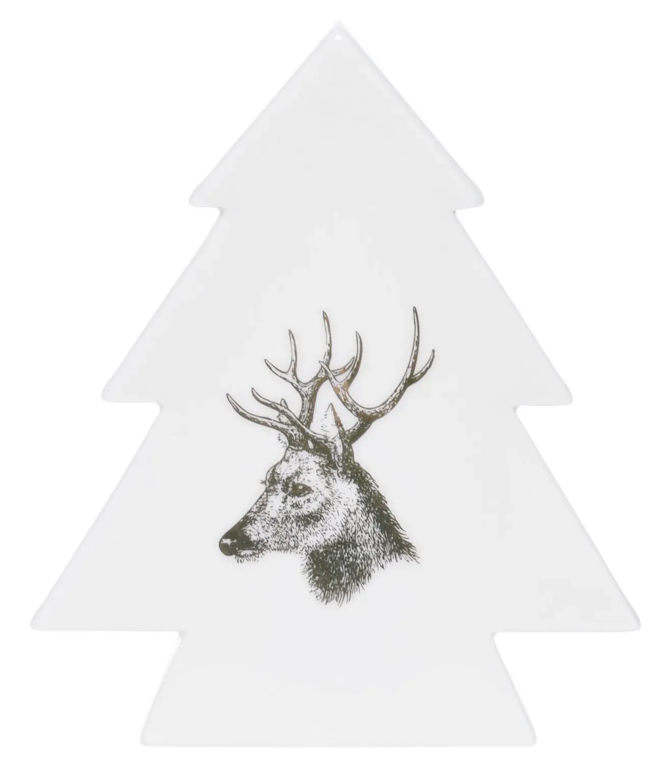 Porcelanowa CHOINKA Z RENIFEREM mała biała