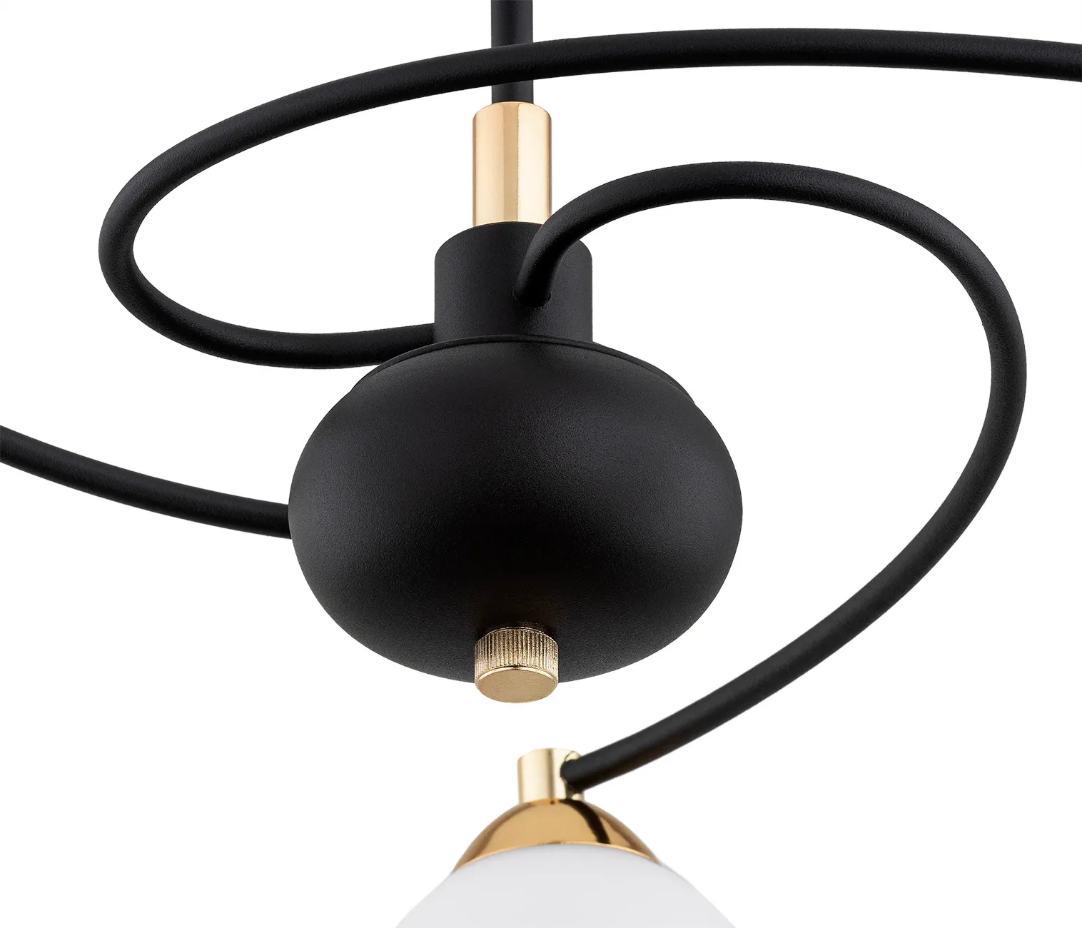 Żyrandol AVILA PLUS metalowy czarny mosiądz opal 46x45cm - 6144