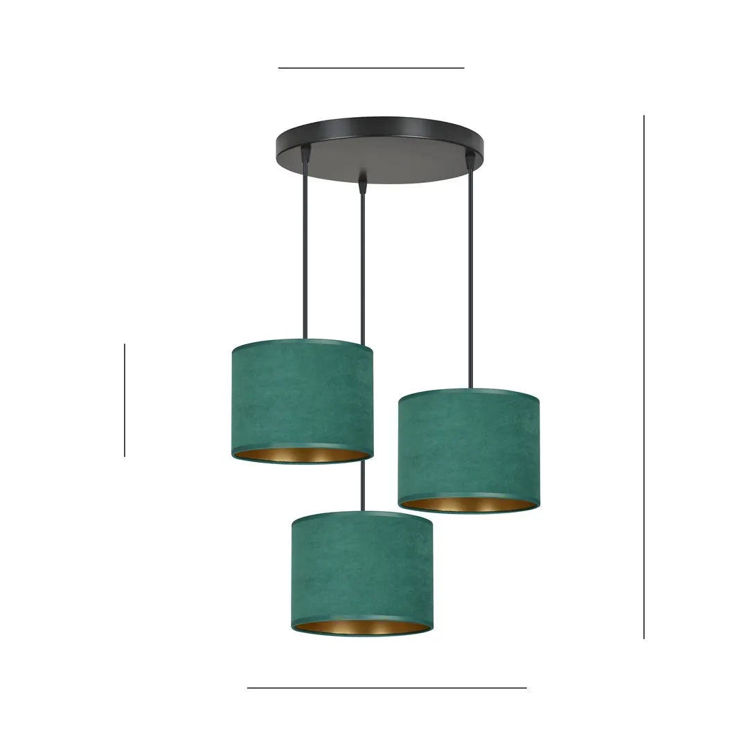 Lampa wisząca HILDE 3 PREM czarny zielony — zdjęcie 5