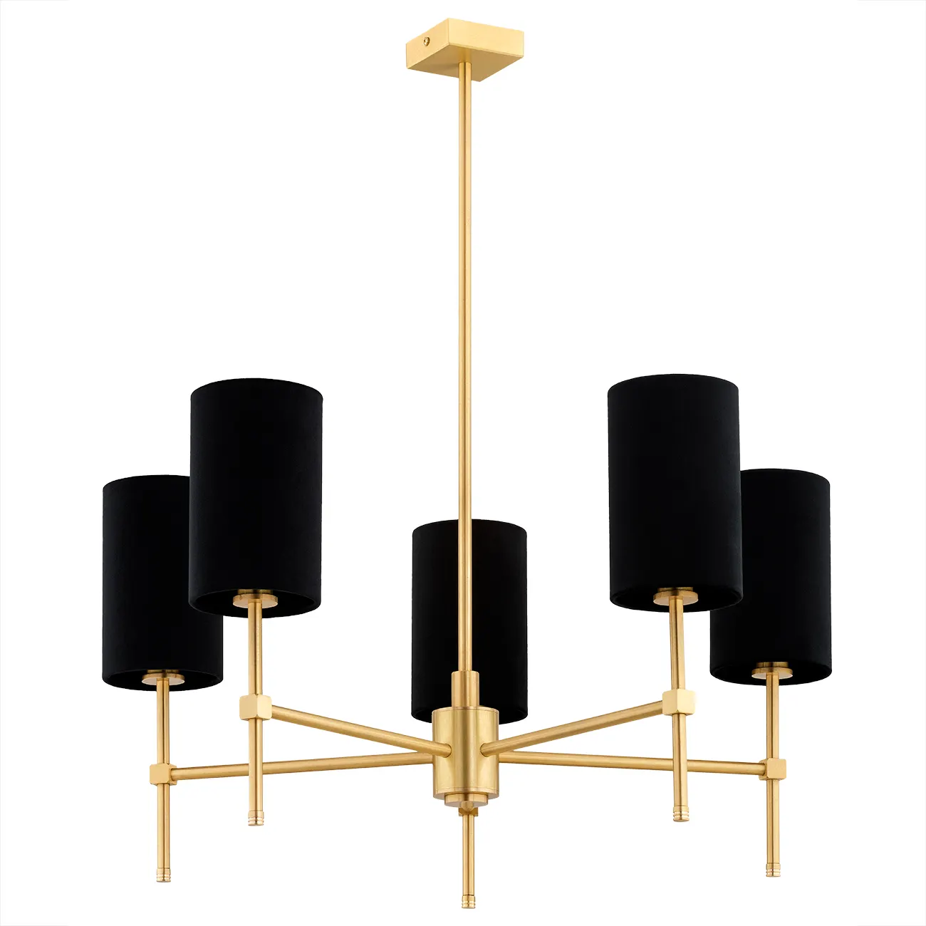 Żyrandol ABRUZZO metalowy mosiądz szczotkowany czarny 78x70cm - 2135