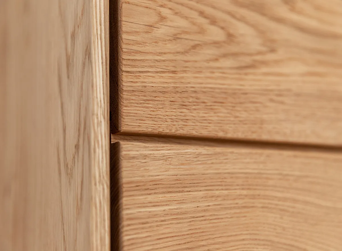 Witryna drewniana szklana DIVISIONE z oświetleniem prawa dąb olejowany - ZIDIV04R