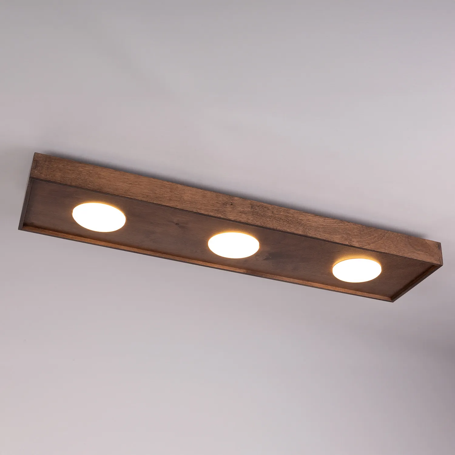 Plafon SOUL 3 prostokąt brązowy efekt drewna - SI_40916