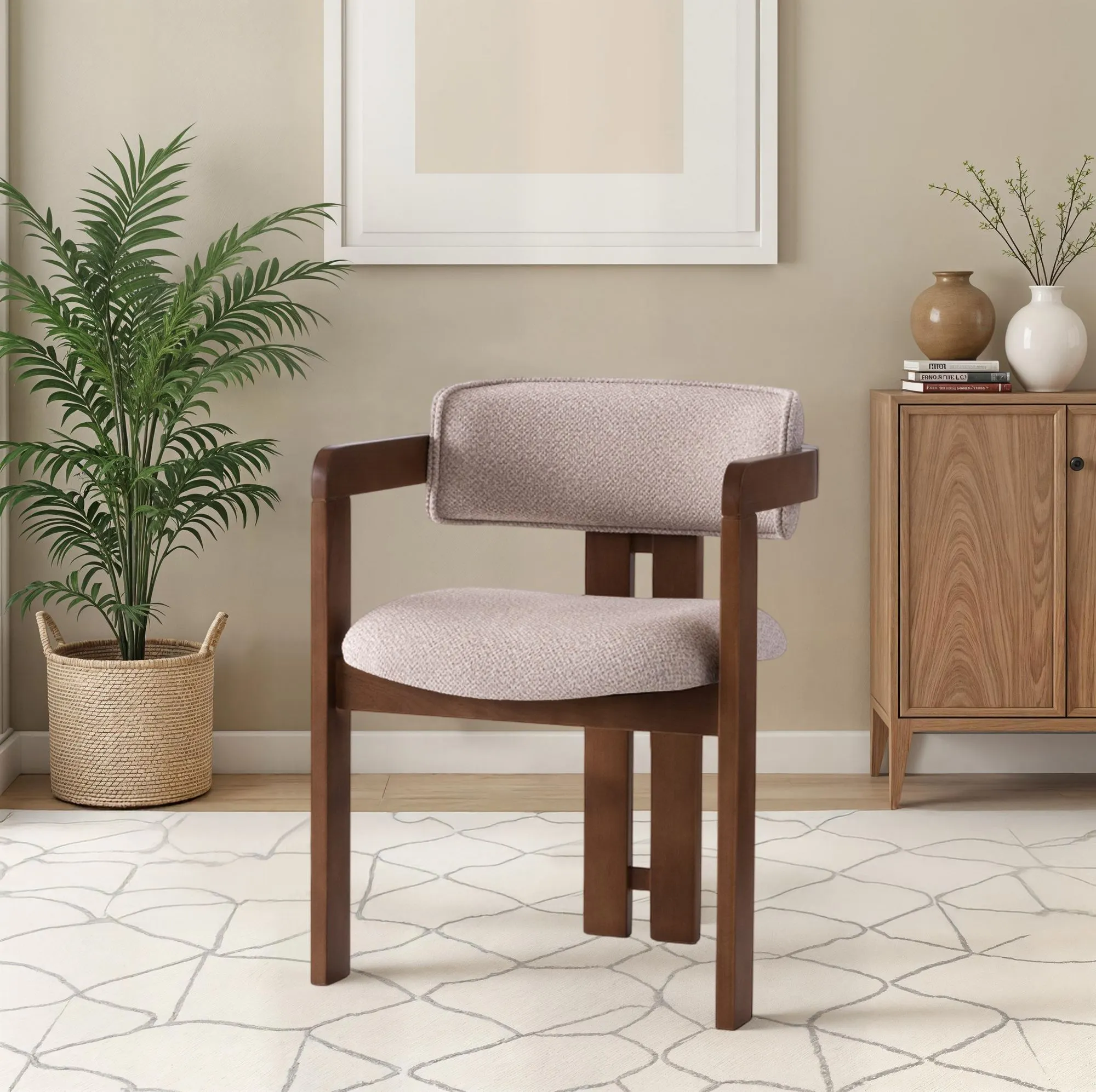 Krzesło bukowe z podłokietnikami COZY orzech kremowe - ASI_974NMB1851