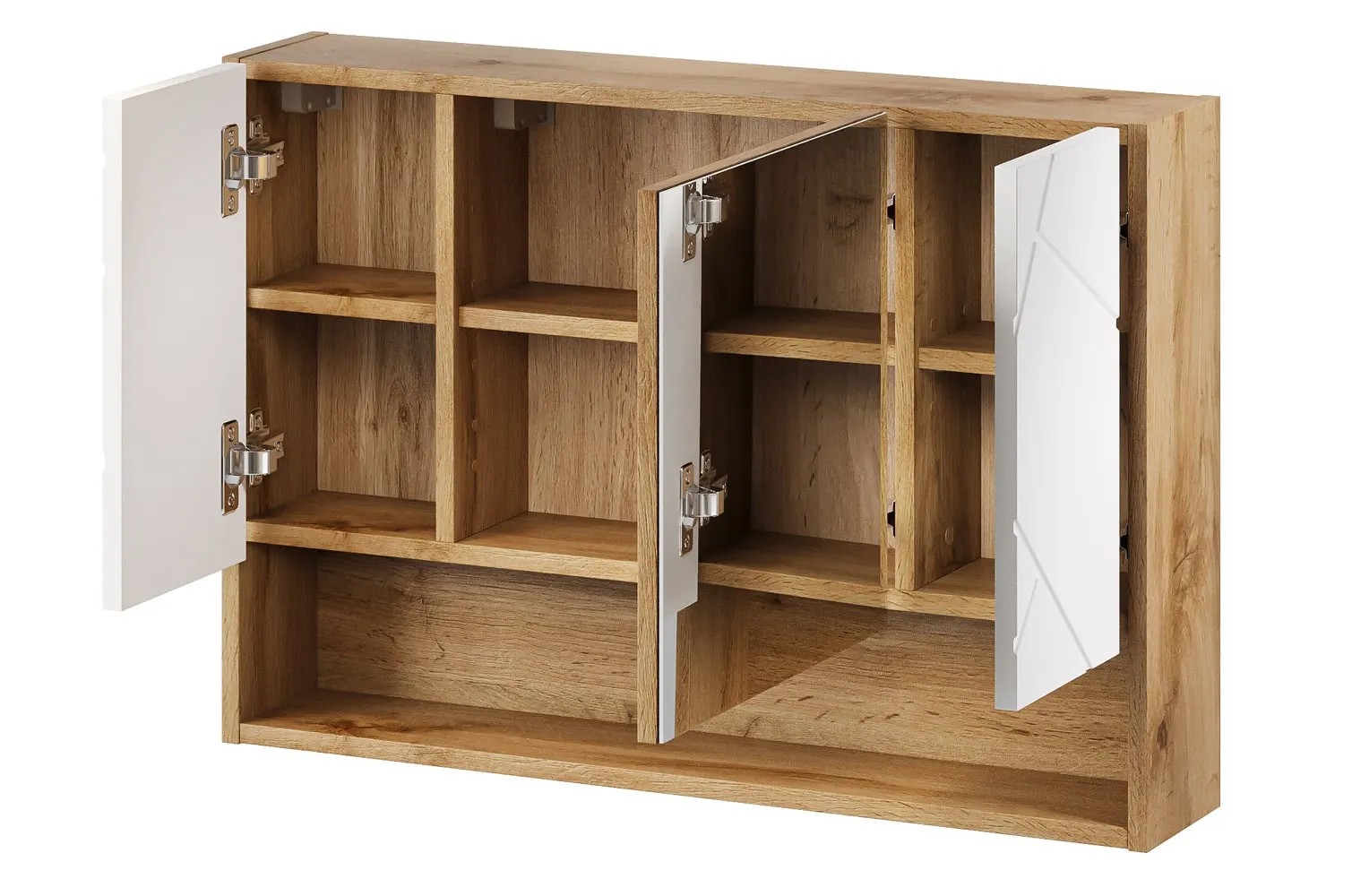 Szafka wisząca z lustrem MAZI 55x80 dąb Wotan/biały mat - TH-100-1816