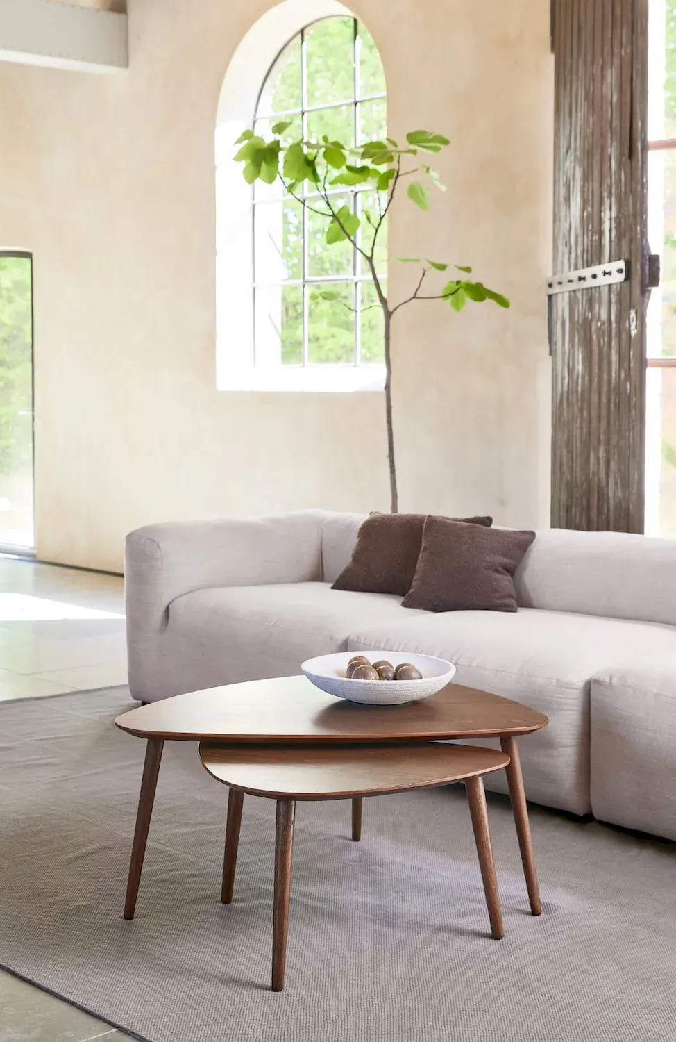 Zestaw stolików kawowych ADDA 2szt. (41x70cm - 45x100cm) - dąb wędzony - UN_48592930