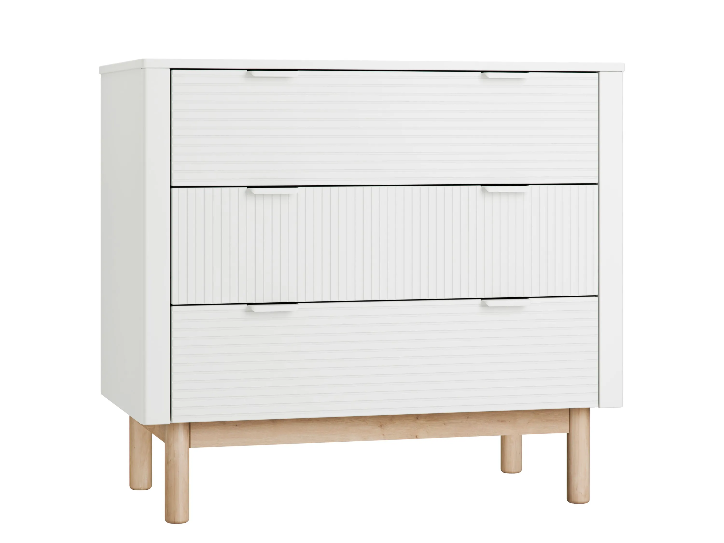 Komoda z szufladami MILOO 100x90 biała frezowana