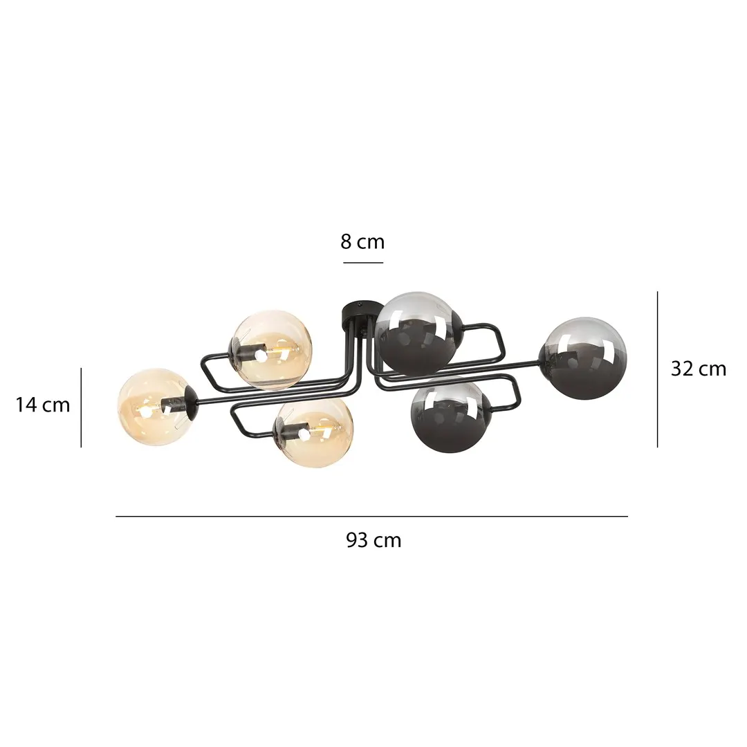 Lampa sufitowa BRENDI Czarny 834/6A2 - 834/6A2