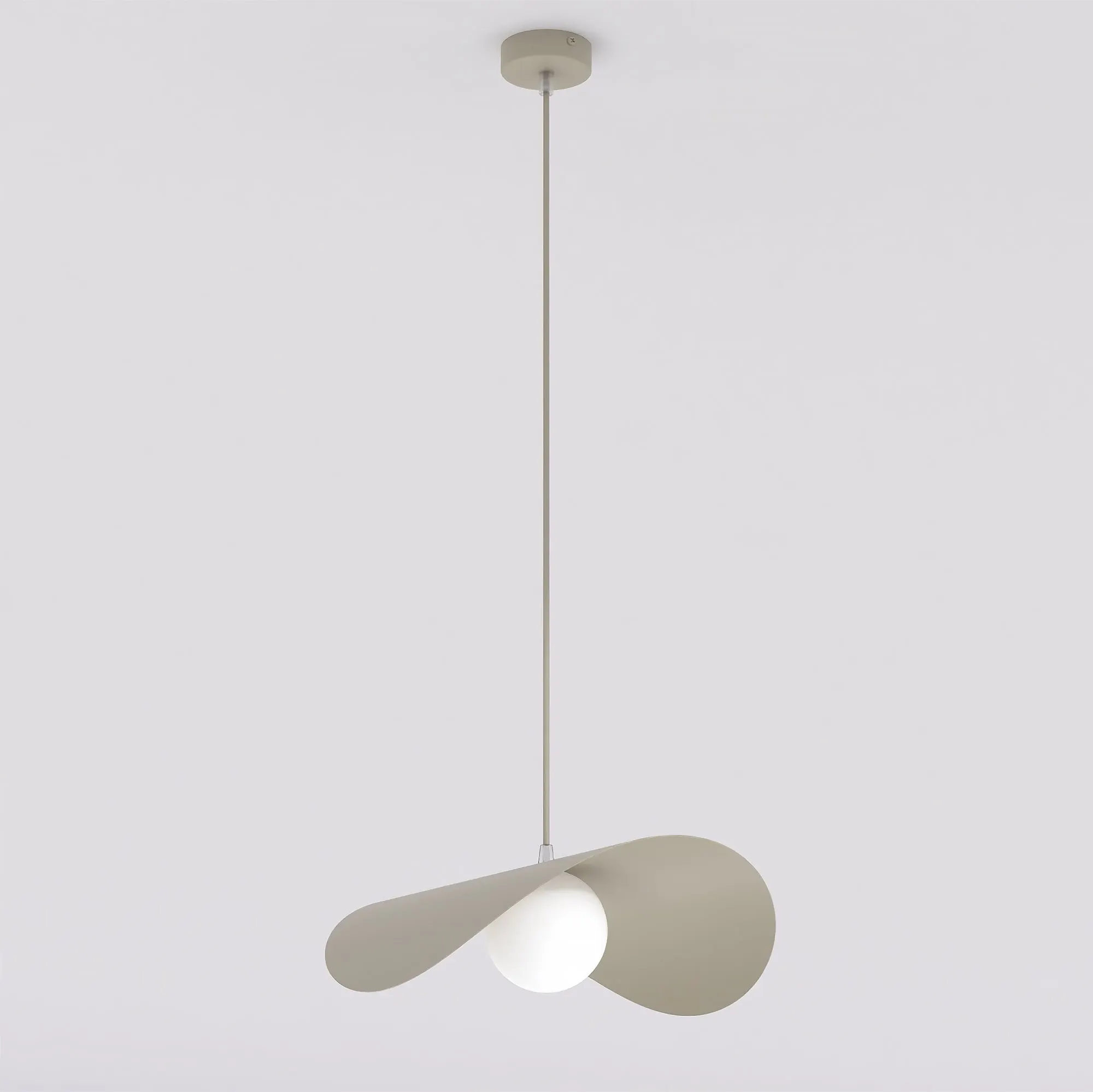 lampa wisząca, lampa wisząca, beżowy, abażur metalowy, kula