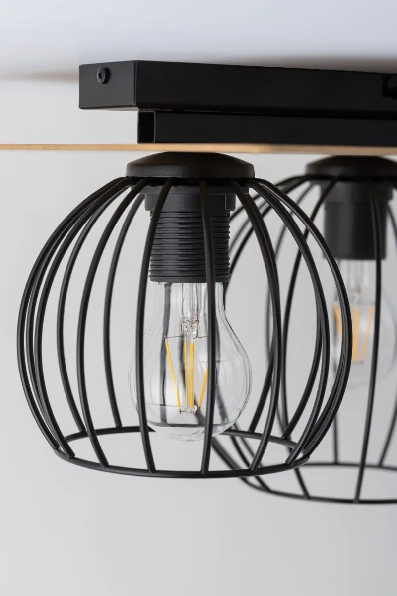 Lampa sufitowa/plafon CYBER 3 prostokąt brązowo-czarny - SI_32359