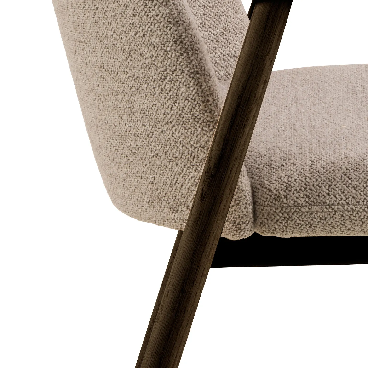 Krzesło z drewnianymi podłokietnikami LEO beżowe, dąb dymiony - 0000109744