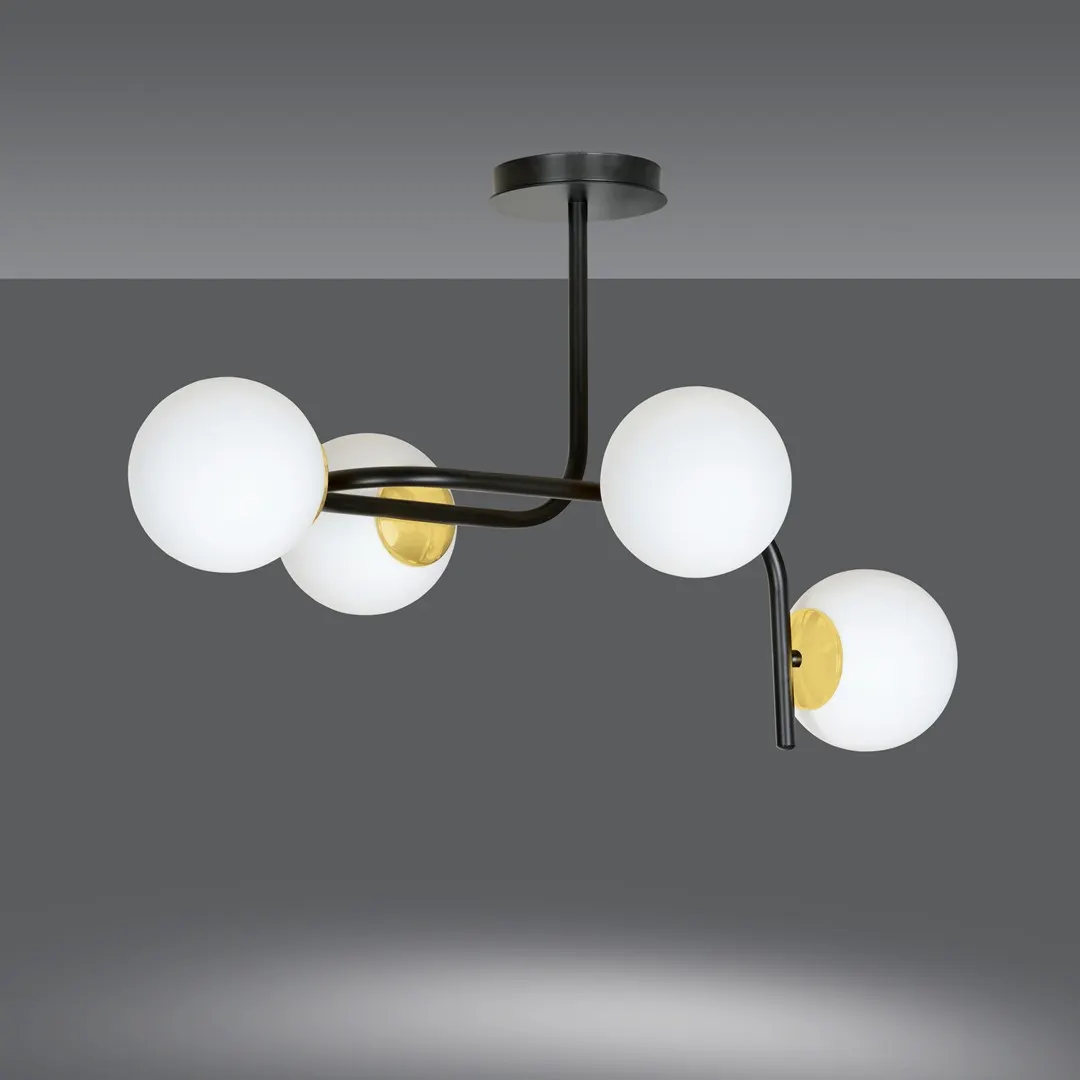 Lampa sufitowa RAGNAR Czarny/Złoty 1032/4A - 1032/4A