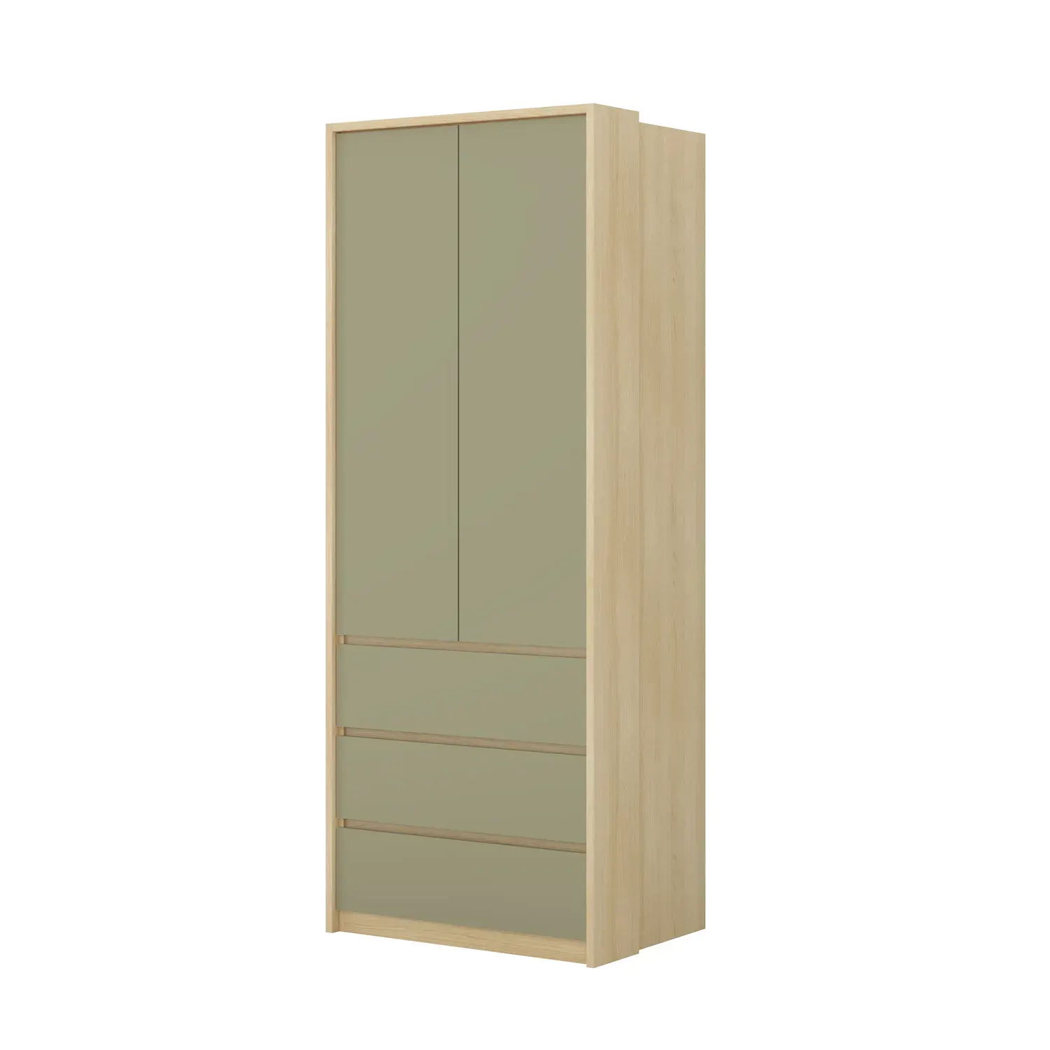 Szafa 2-drzwiowa z 3 szufladami 80 cm TERRA 68 dąb Lindberg eukaliptus