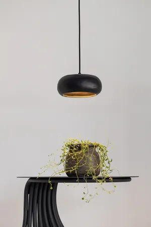 Lampa wisząca OTTO S 1 ceramiczny klosz czarna - SI_41390