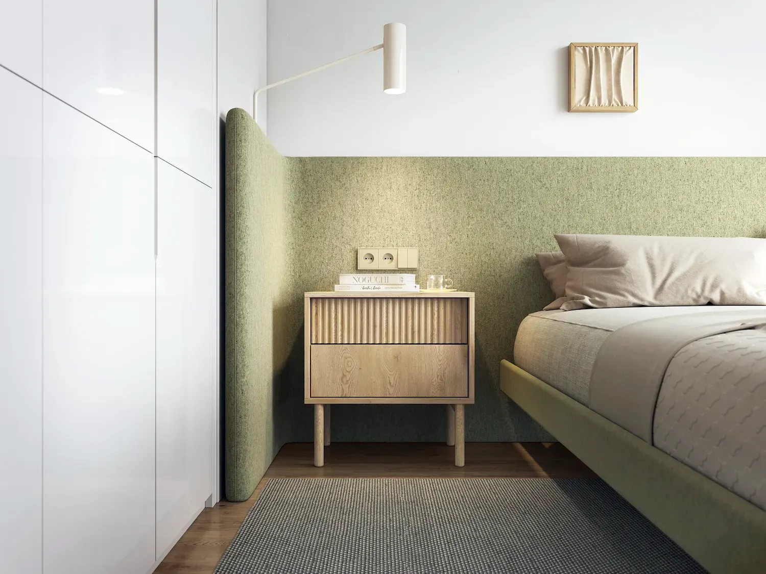 Szafka nocna z 2 szufladami TAVO dąb cremona - LA_TAVO_STOLIK_NOCNY