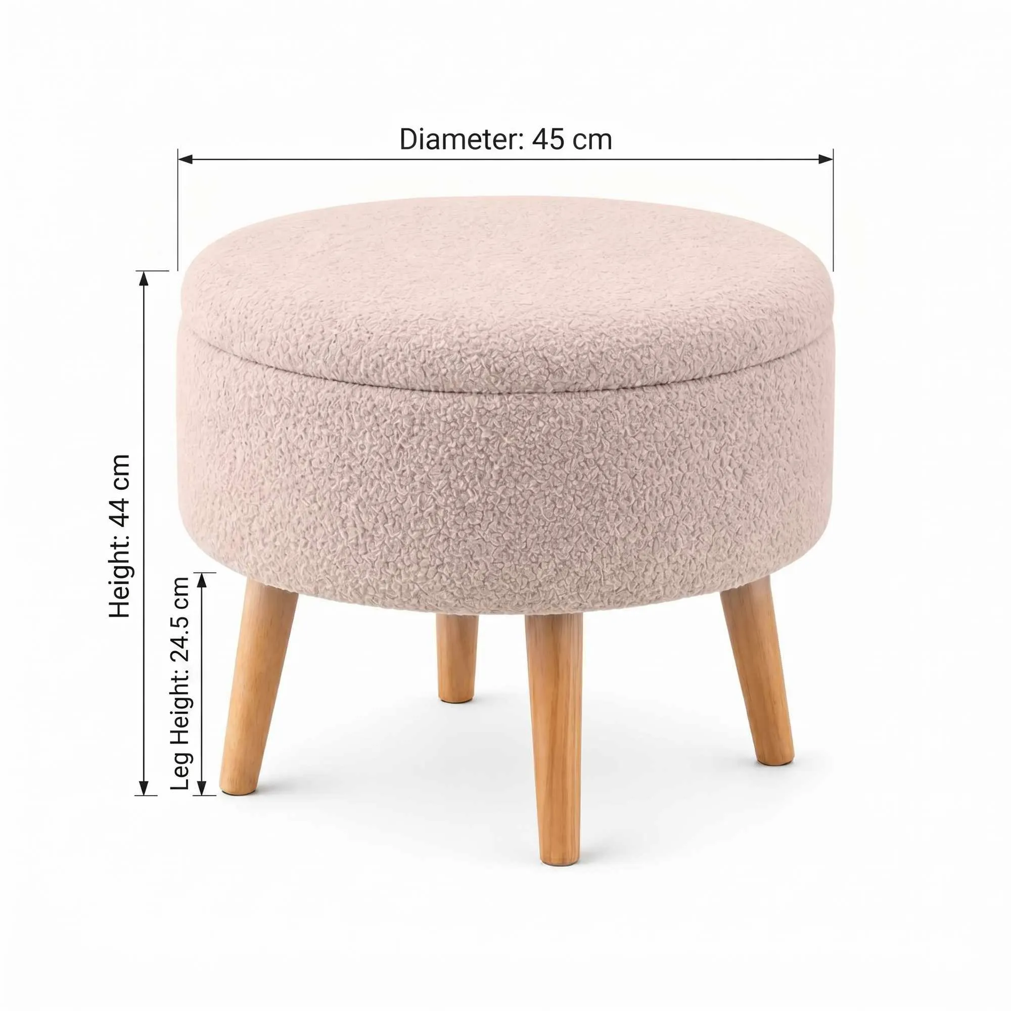 taboret, stool, aftowy, różowy, tkanina-futerko