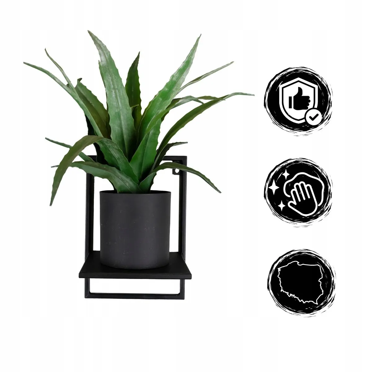 Kwietnik wiszący metalowy ELVEN S czarny - LD_TZ000175