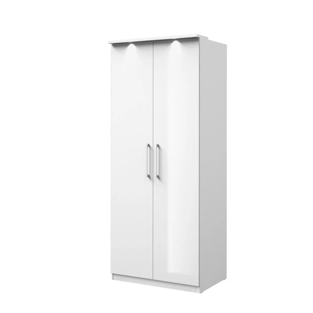 Szafa 2-drzwiowa OPTIMA 90cm biały połysk — zdjęcie 3