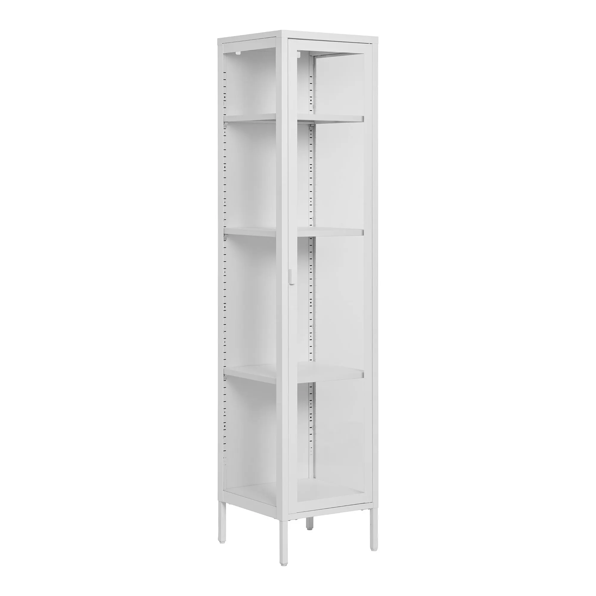 Witryna 1-drzwiowa szklane BRISBANE przeszklone boki 40x35x180 cm - biała