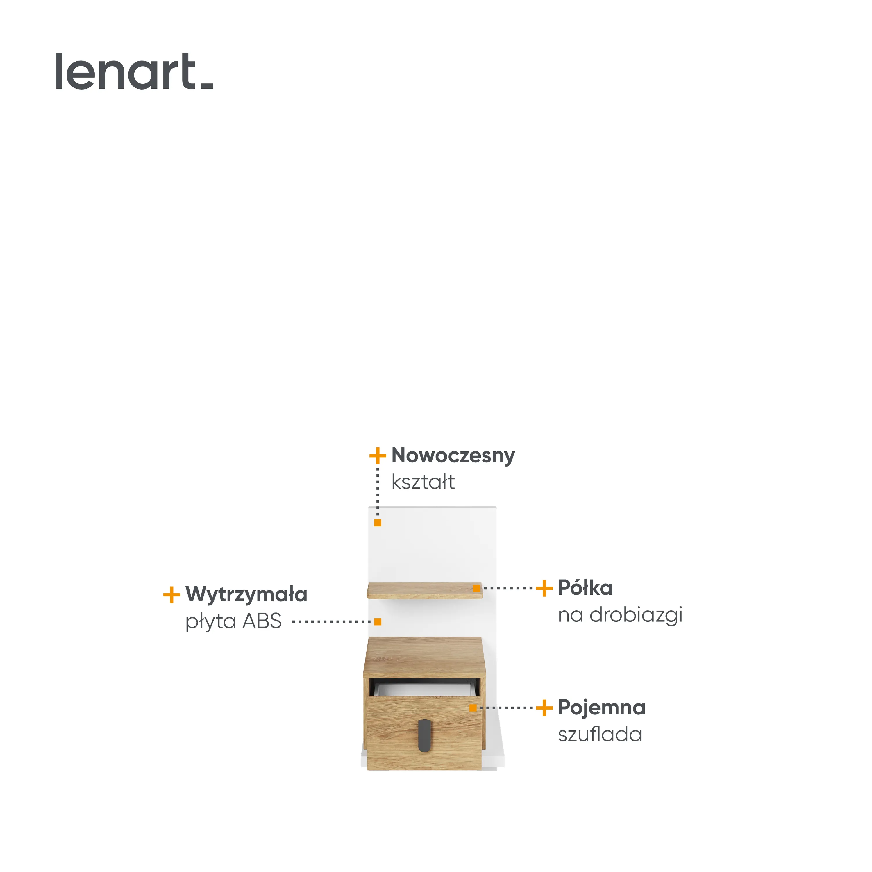 Szafka nocna Simi MS-08P biała - MS8PBH