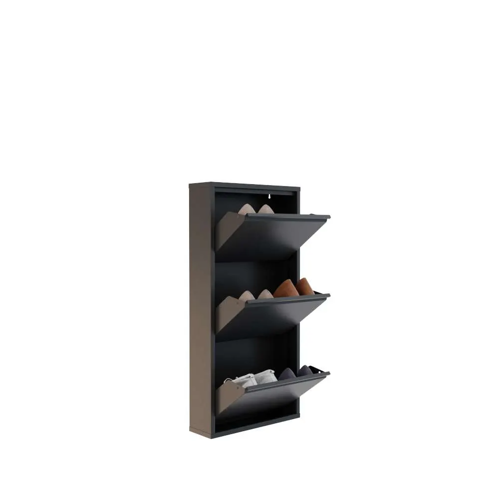 Szafka na buty metalowa 3 PIECE 50x103 cm antracytowa